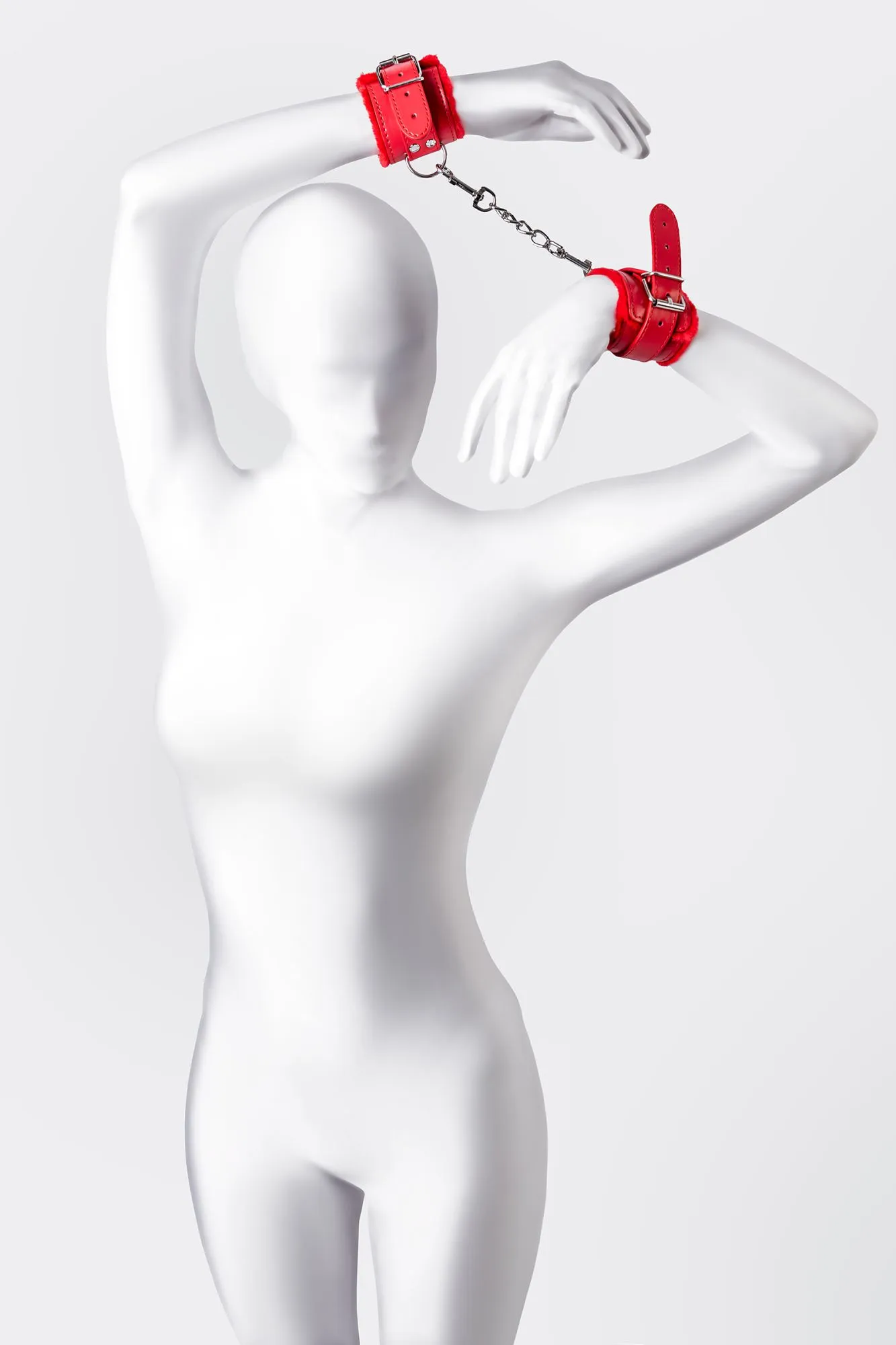 наручники anonymo #0105, pu кожа, красные, 27 см в Севастополе