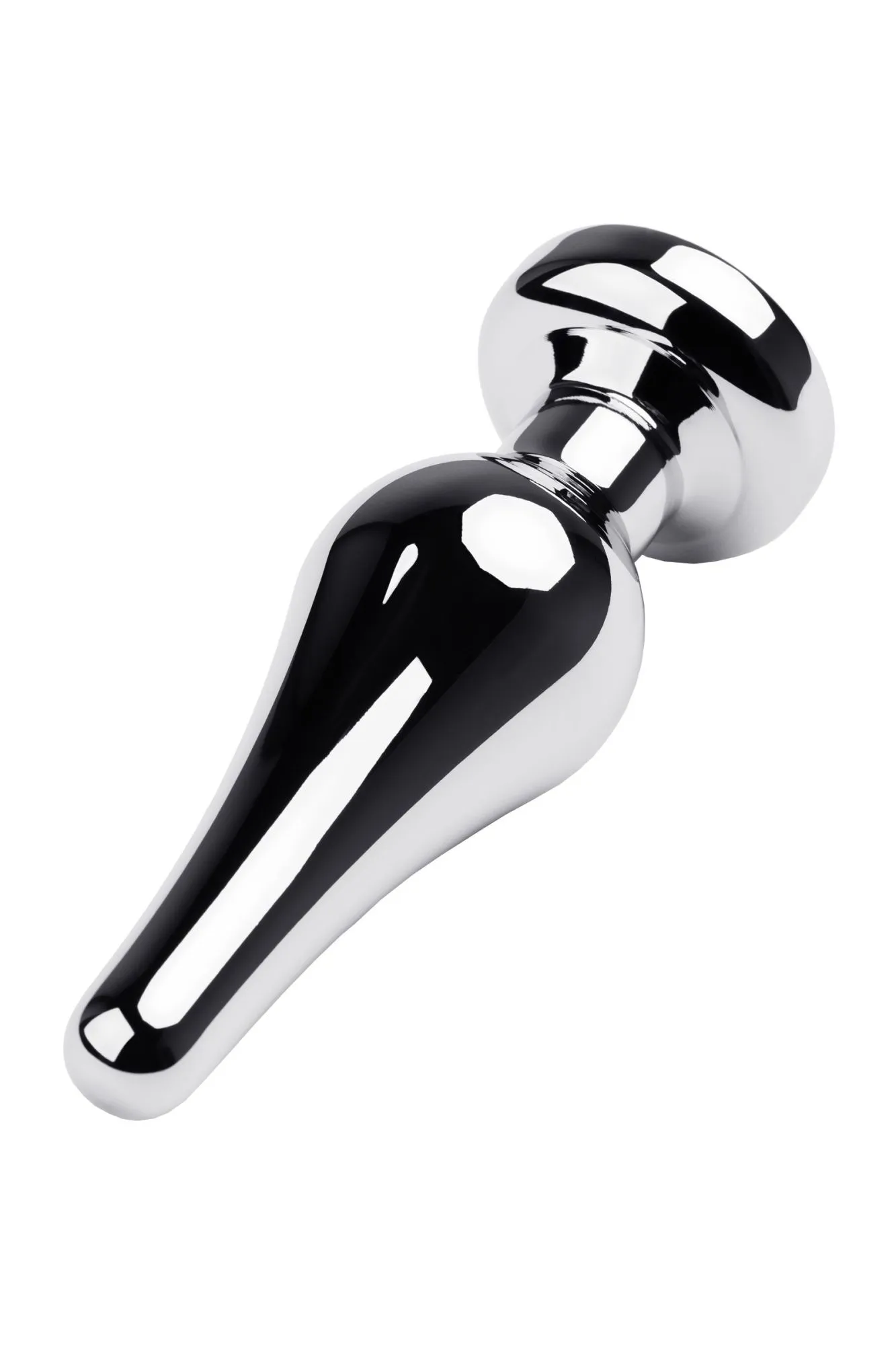 анальная втулка metal by toyfa, металл, серебряная, с кристаллом цвета алмаз, 10 см, ø 3 см, 95 г в Севастополе