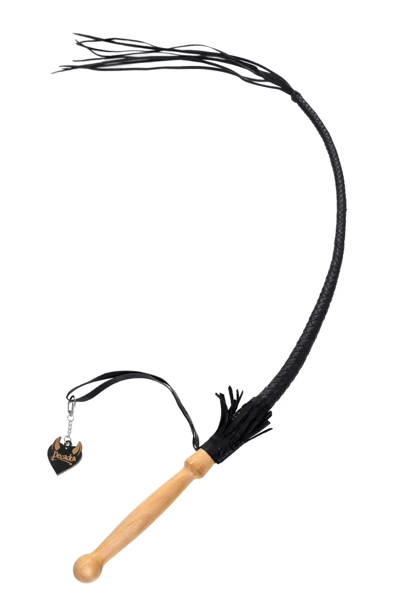 кнут плетеный pecado bdsm, натуральная кожа, чёрный, 75 см в Севастополе