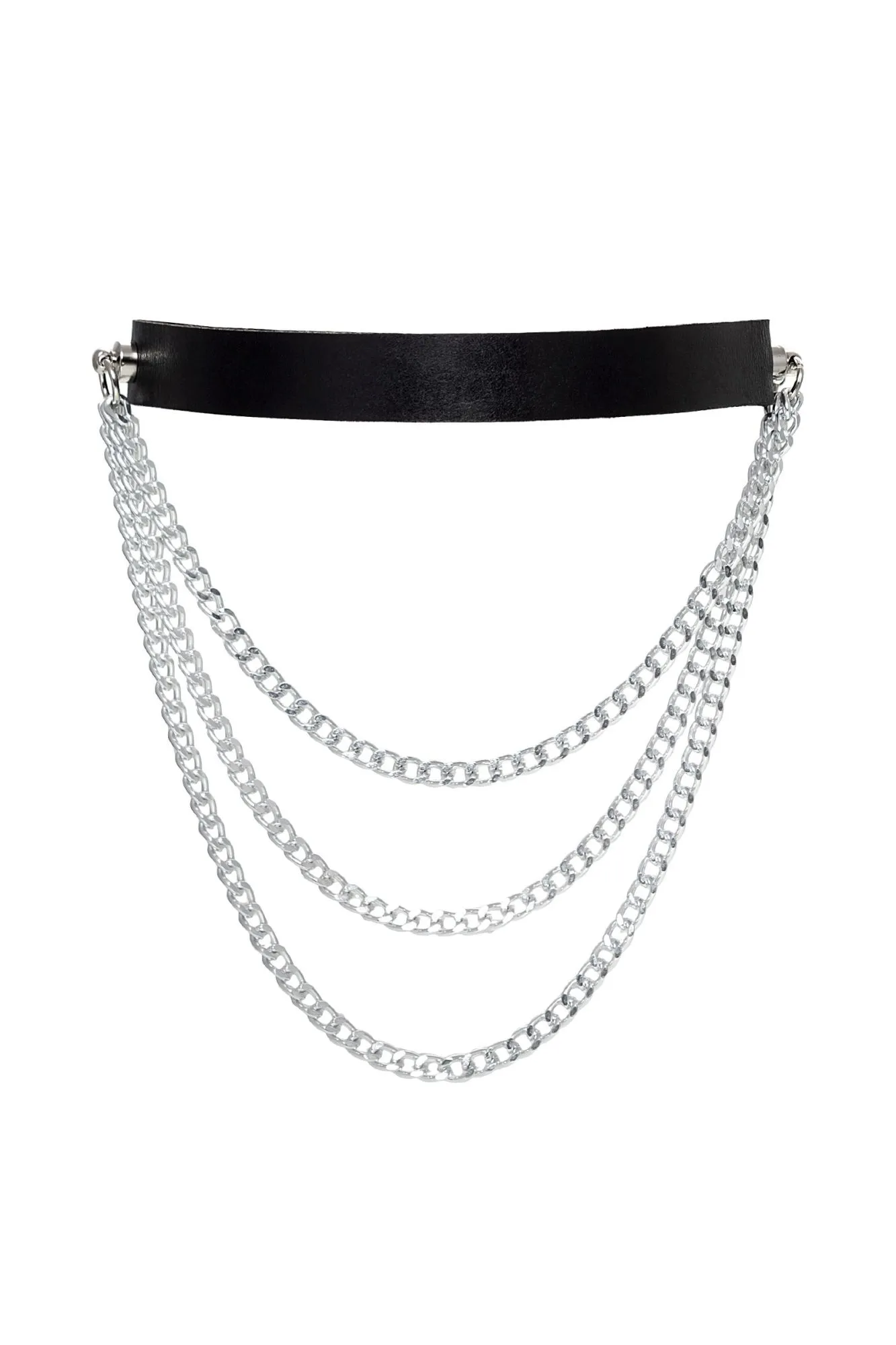 чокер pecado bdsm, с цепочками, модель 1, натуральная кожа, черный в Севастополе