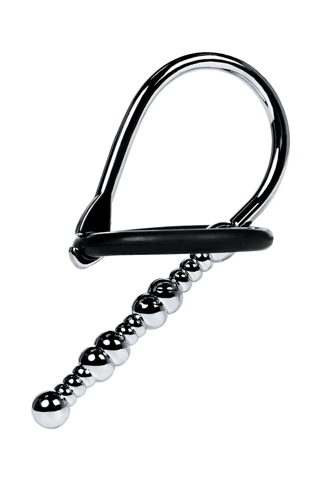 уретральный плаг-бусины toyfa metal  с мягким фиксириющим кольцом, серебряный, 5 см в Севастополе