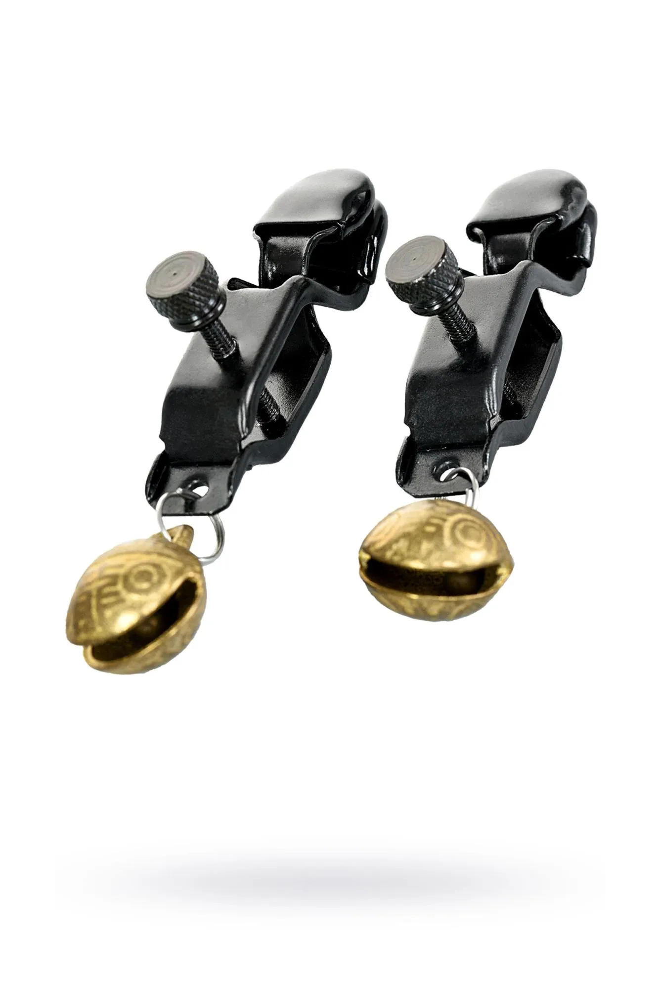 зажимы для сосков toyfa theatre, металл, черный с золотистым колокольчиком в Севастополе