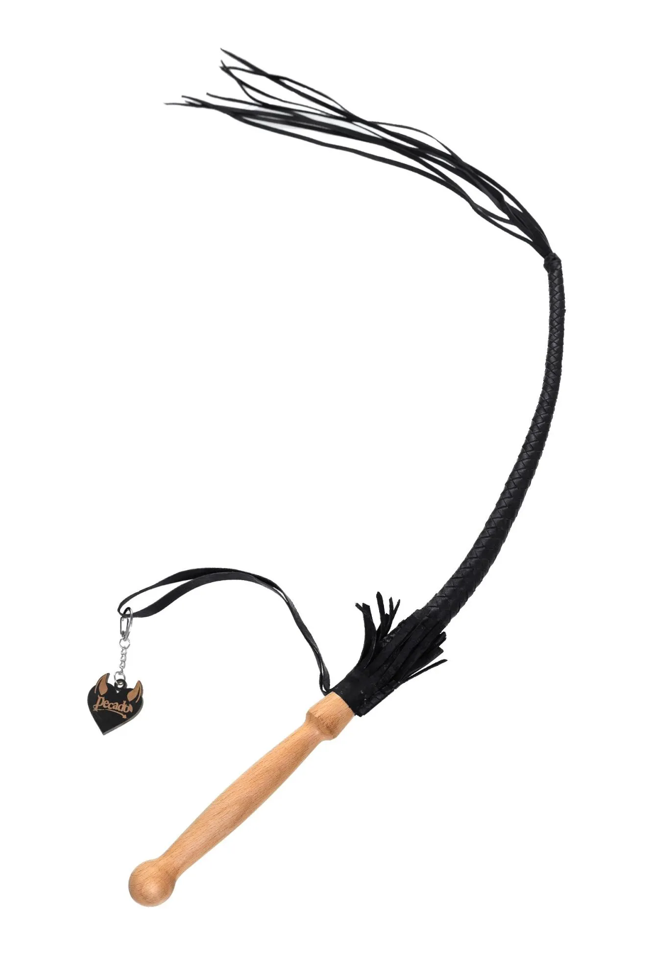 кнут плетеный pecado bdsm, натуральная кожа, чёрный, 65 см в Севастополе