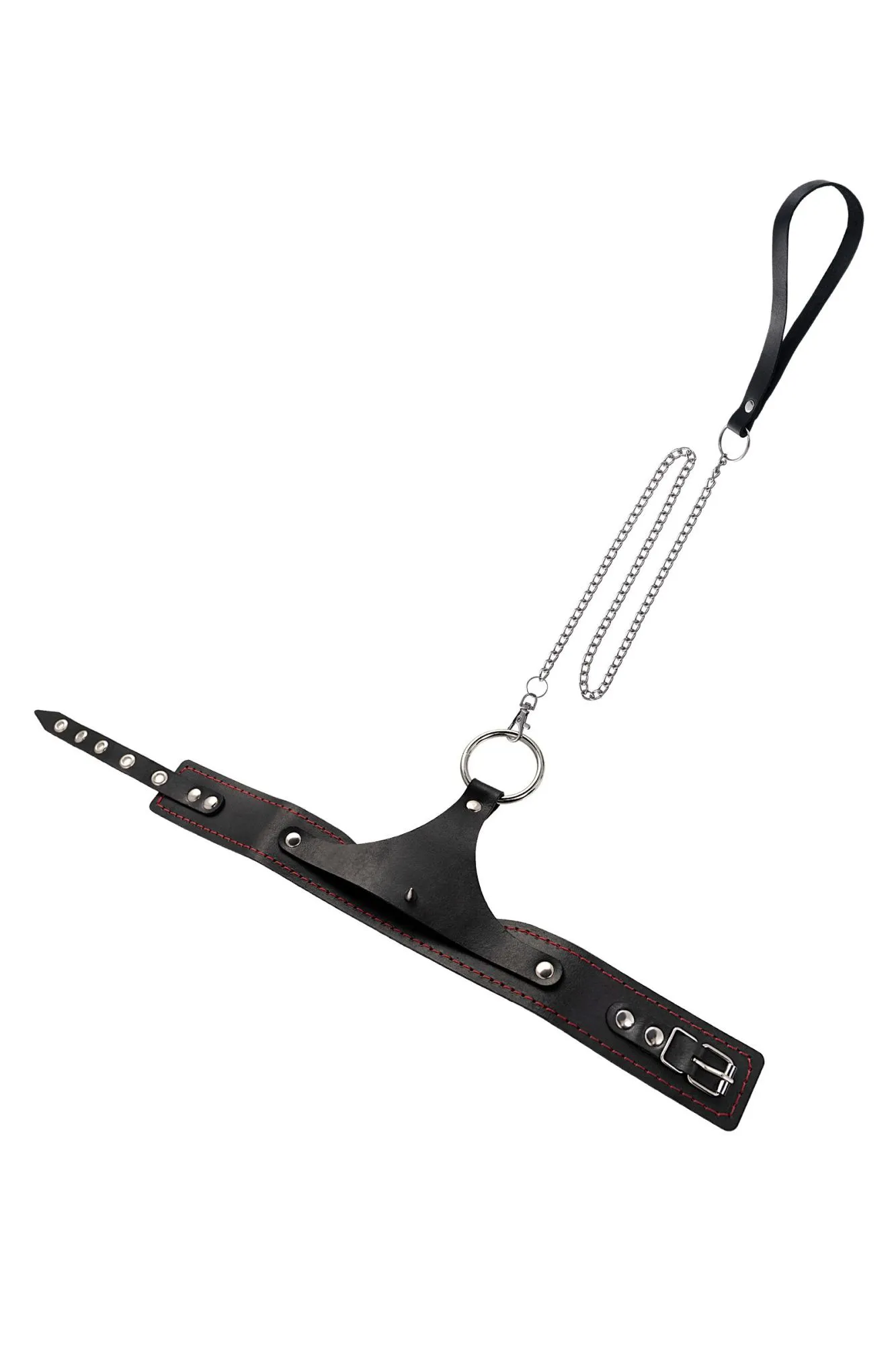 ошейник pecado bdsm, с контрастной строчкой, натуральная кожа, чёрный в Севастополе