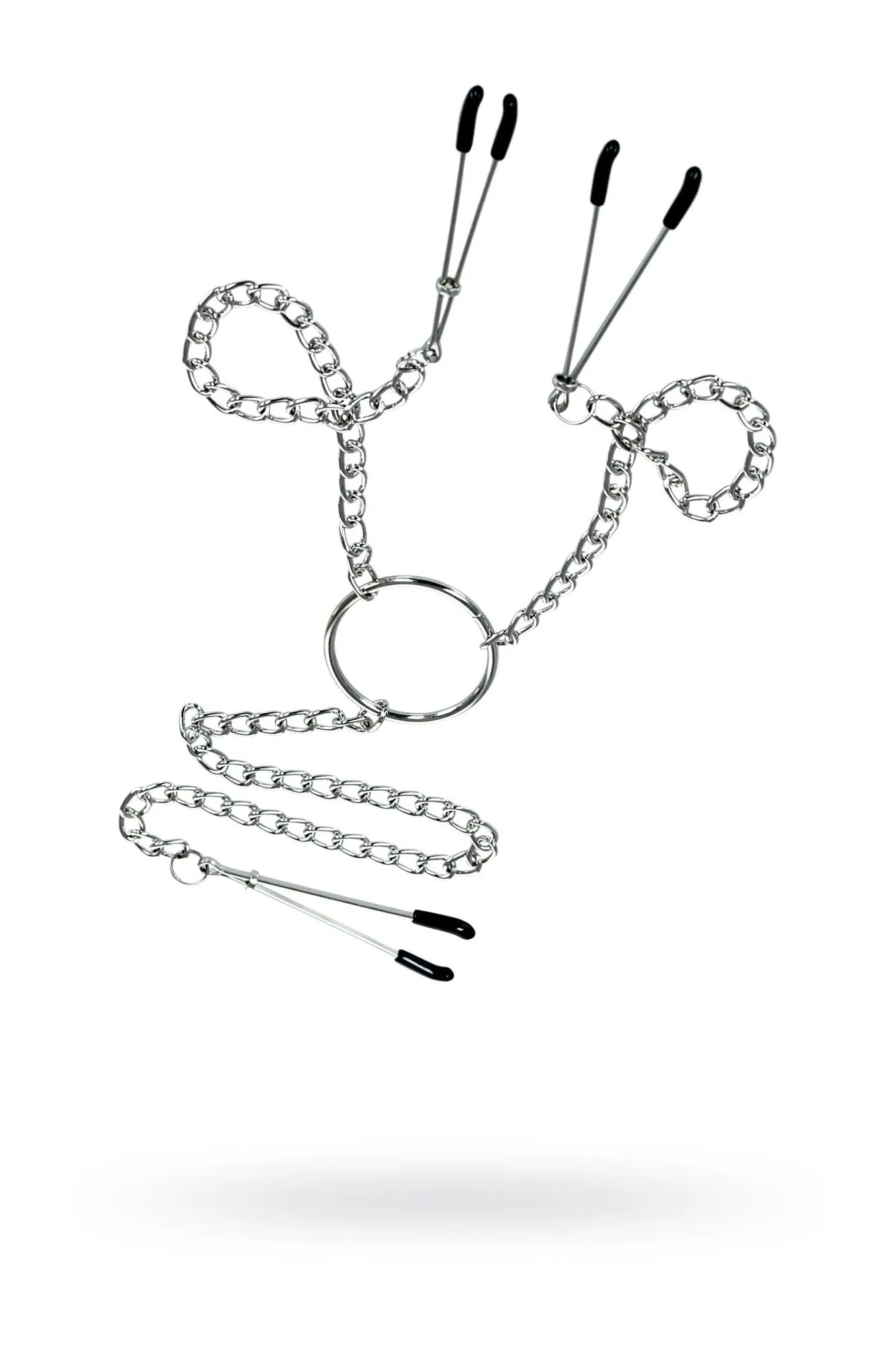 зажимы для сосков и клитора theatre by toyfa на цепочке, металл, серебряные в Севастополе