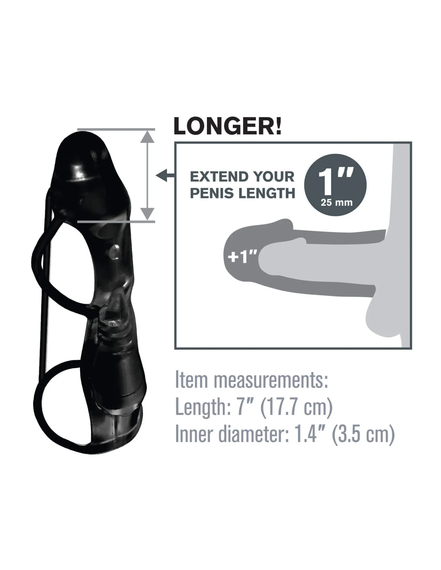 насадка с вибацией pipedream vibrating cock rocket, чёрная в Севастополе