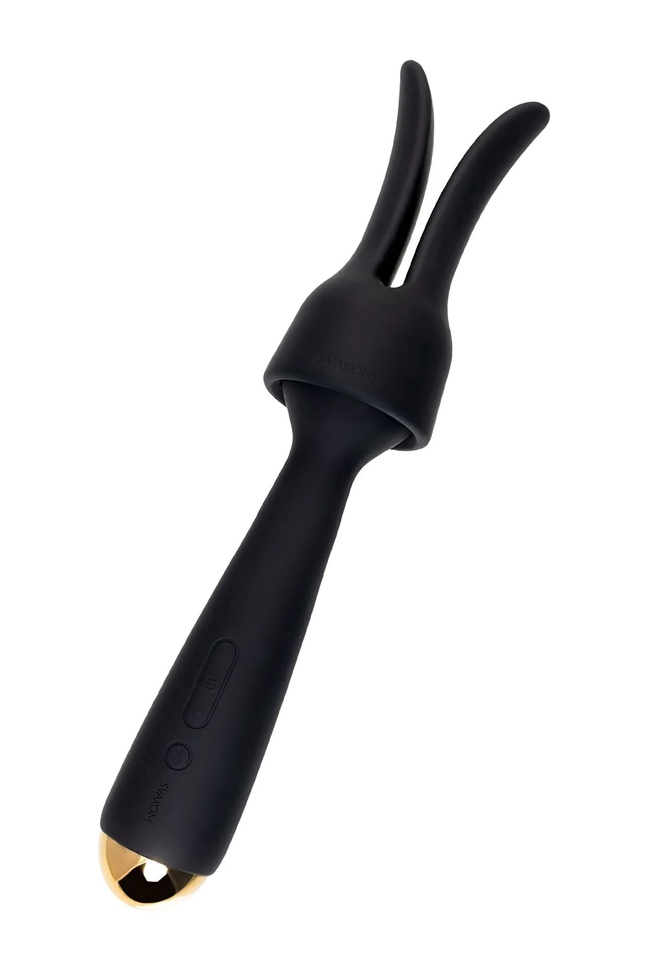 вибратор с насадкой svakom emma neo, силикон, черный, 21 см в Севастополе