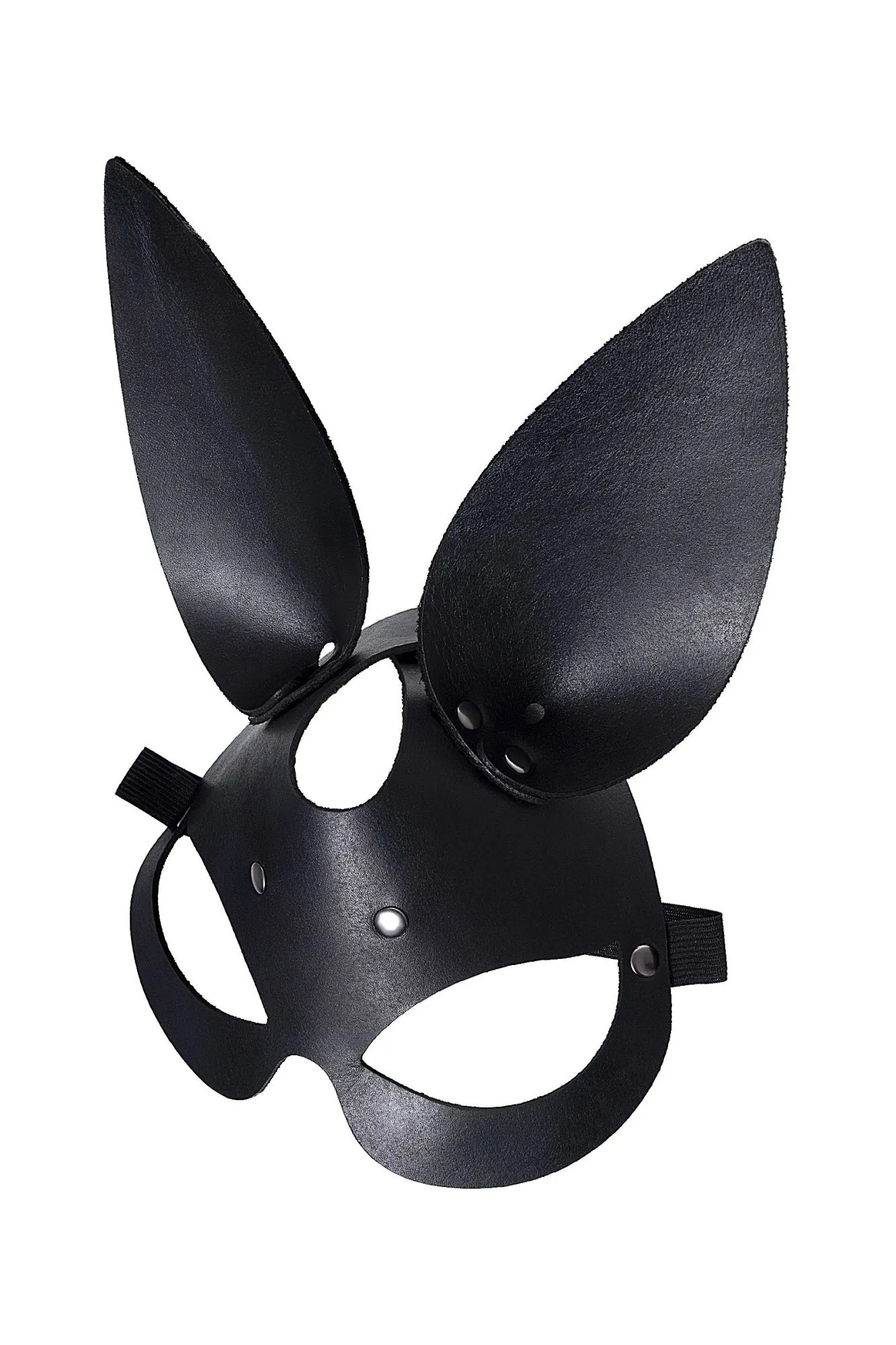 маска pecado bdsm, с ушками зайки, натуральная кожа, черный в Севастополе