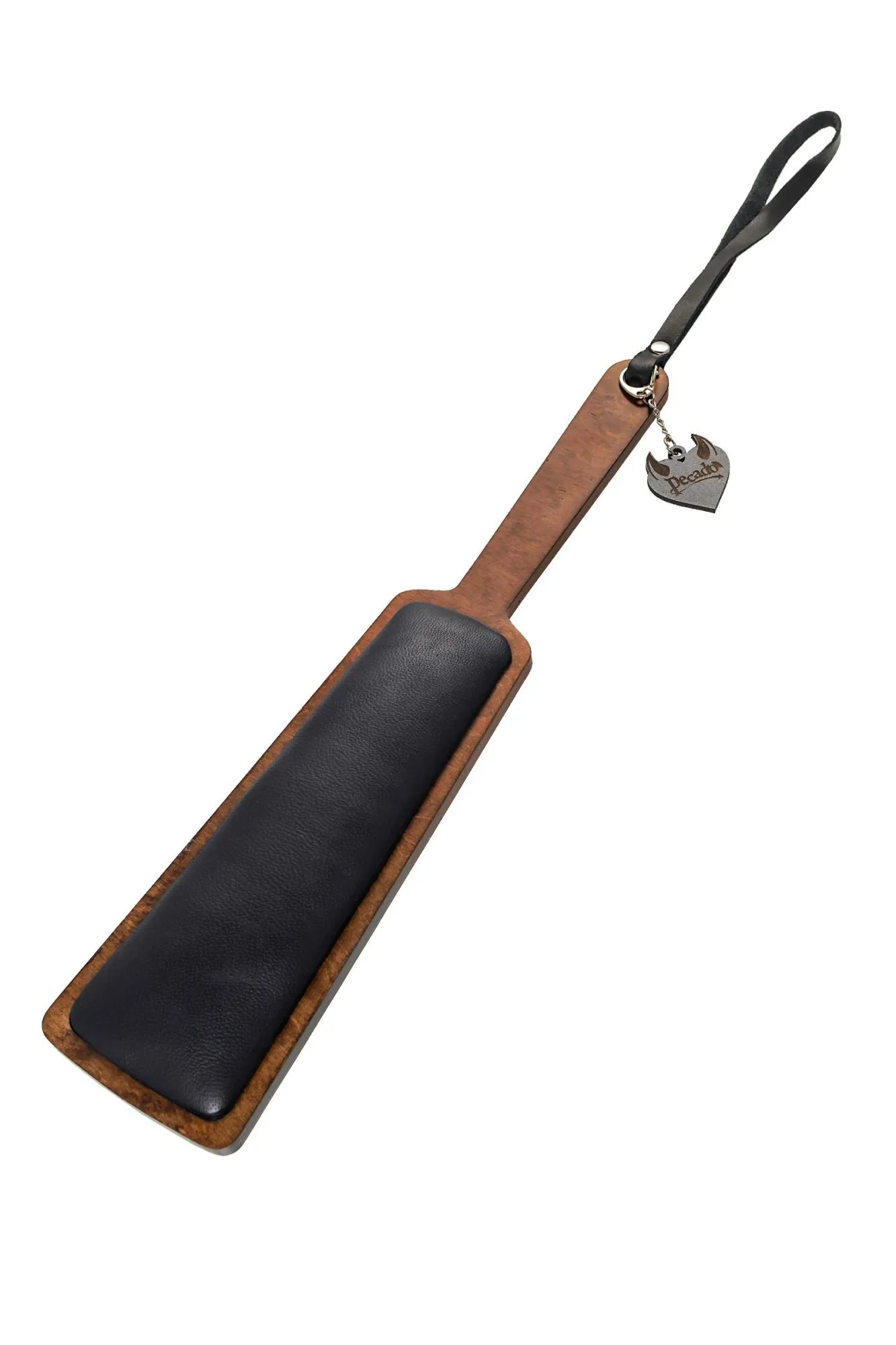 паддл pecado bdsm, прямоугольный с мягкой подушечкой, натуральная кожа и дерево, чёрный в Севастополе