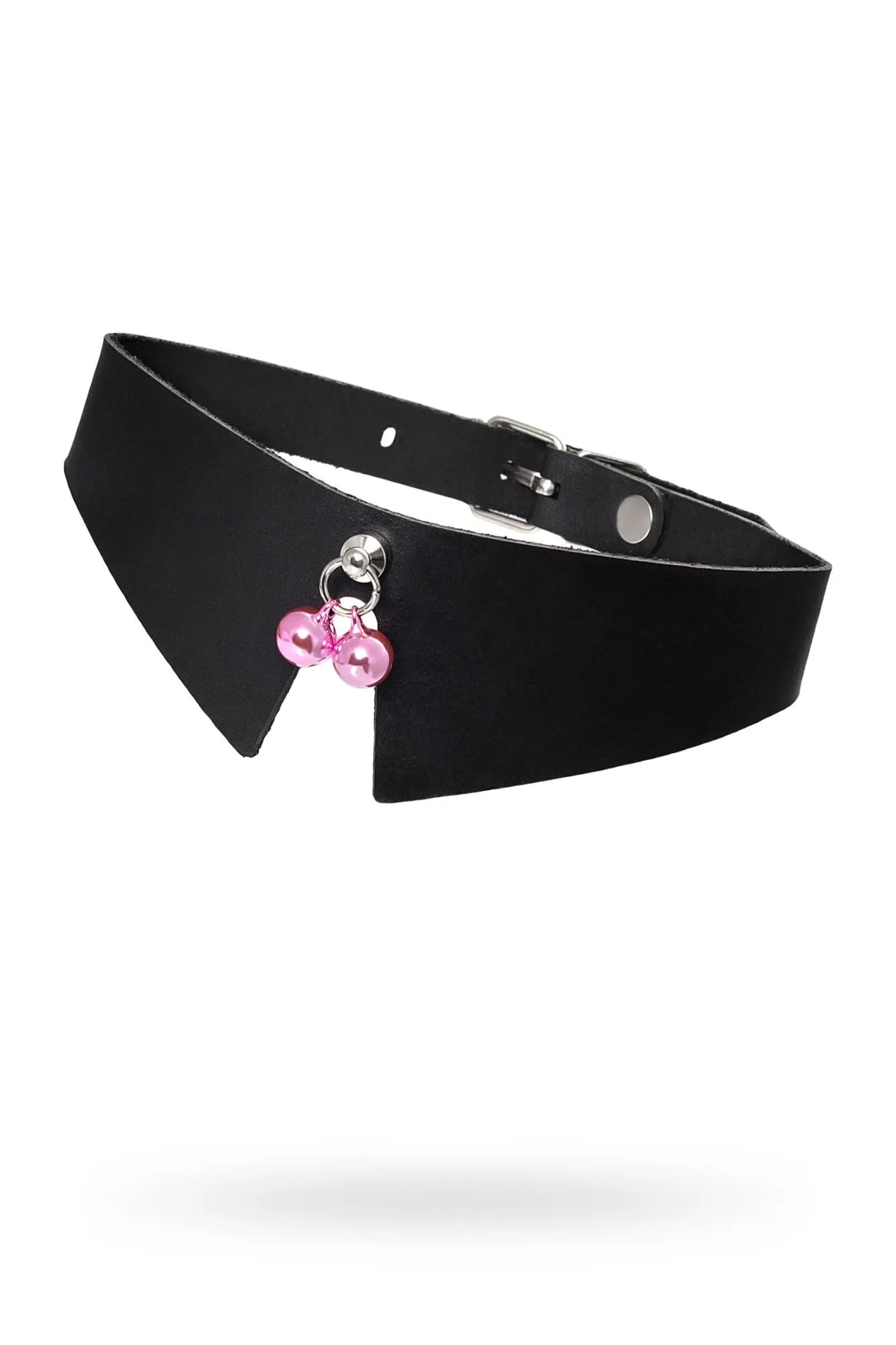 чокер-воротник pecado bdsm, с бубенчиками, натуральная кожа, чёрный в Севастополе