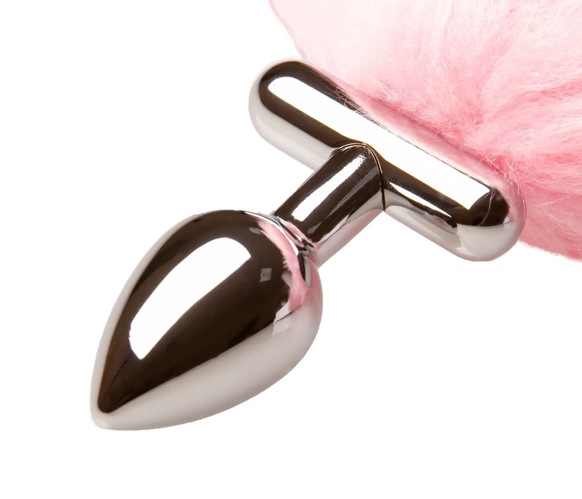 led пробка c длинным хвостом металлическая, розовая в Севастополе