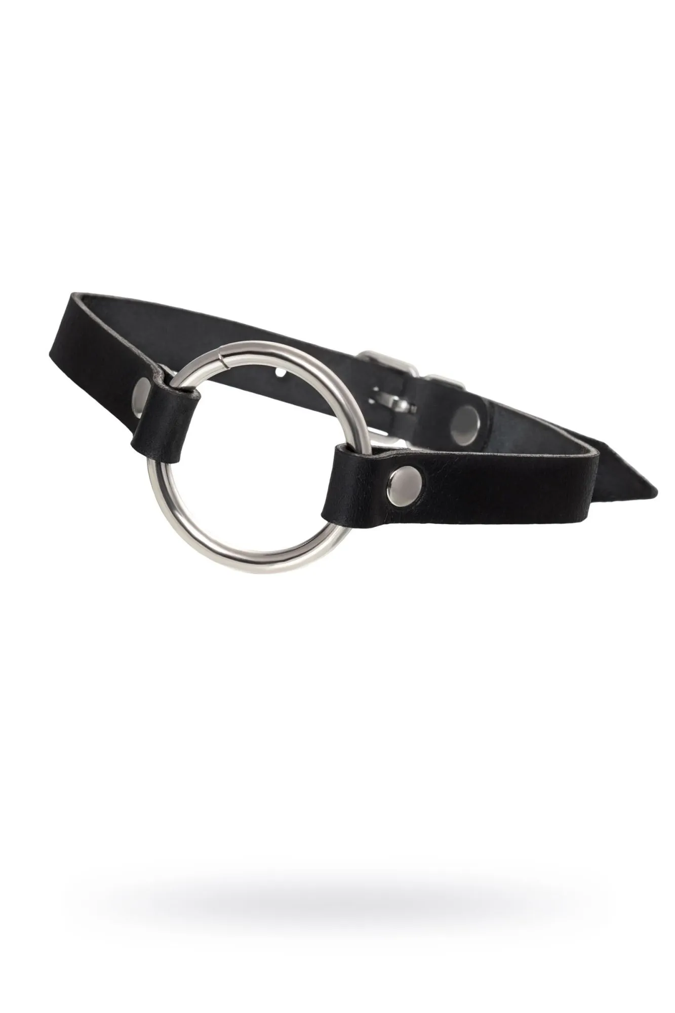 чокер pecado bdsm, с круглым кольцом, модель 1, натуральная кожа, черный в Севастополе