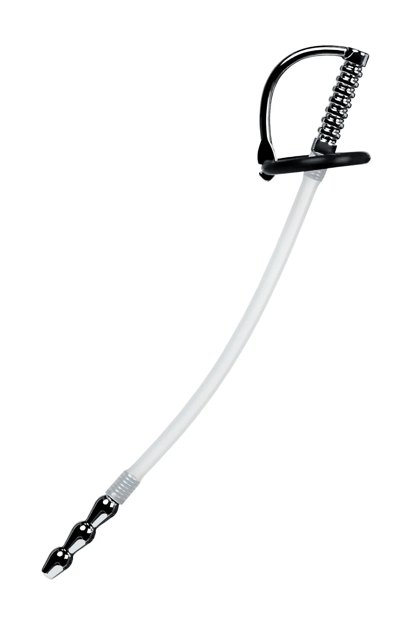 уретральный катетер metal by toyfa, со сменными фиксирующими кольцами, силикон, серебряный в Севастополе