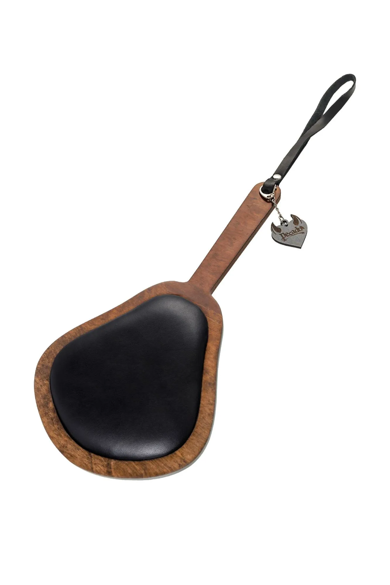 паддл pecado bdsm, большой с мягкой подушечкой, натуральная кожа и дерево, чёрный в Севастополе