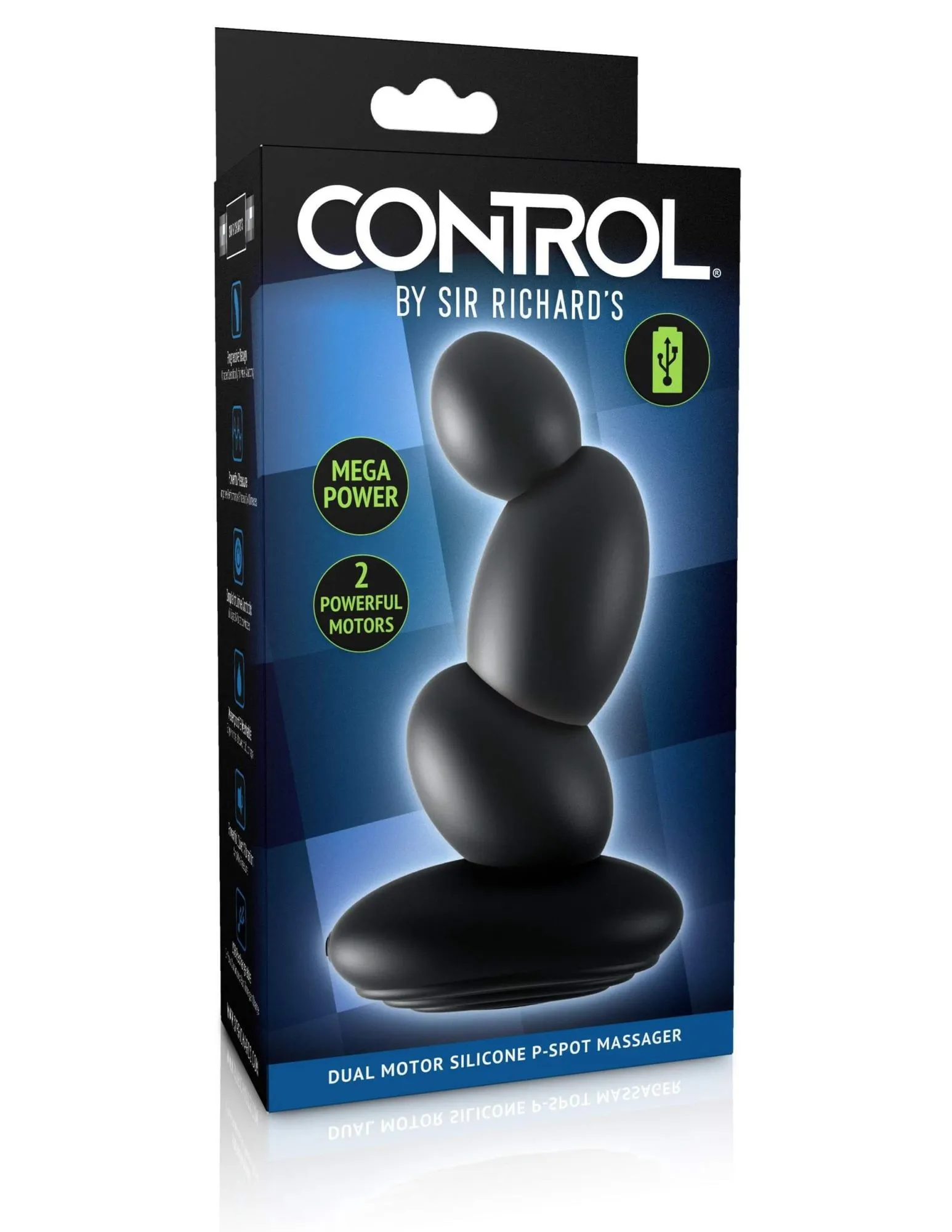 анальный массажер control by sir richards dual motor silicone pspot massager, чёрный в Севастополе