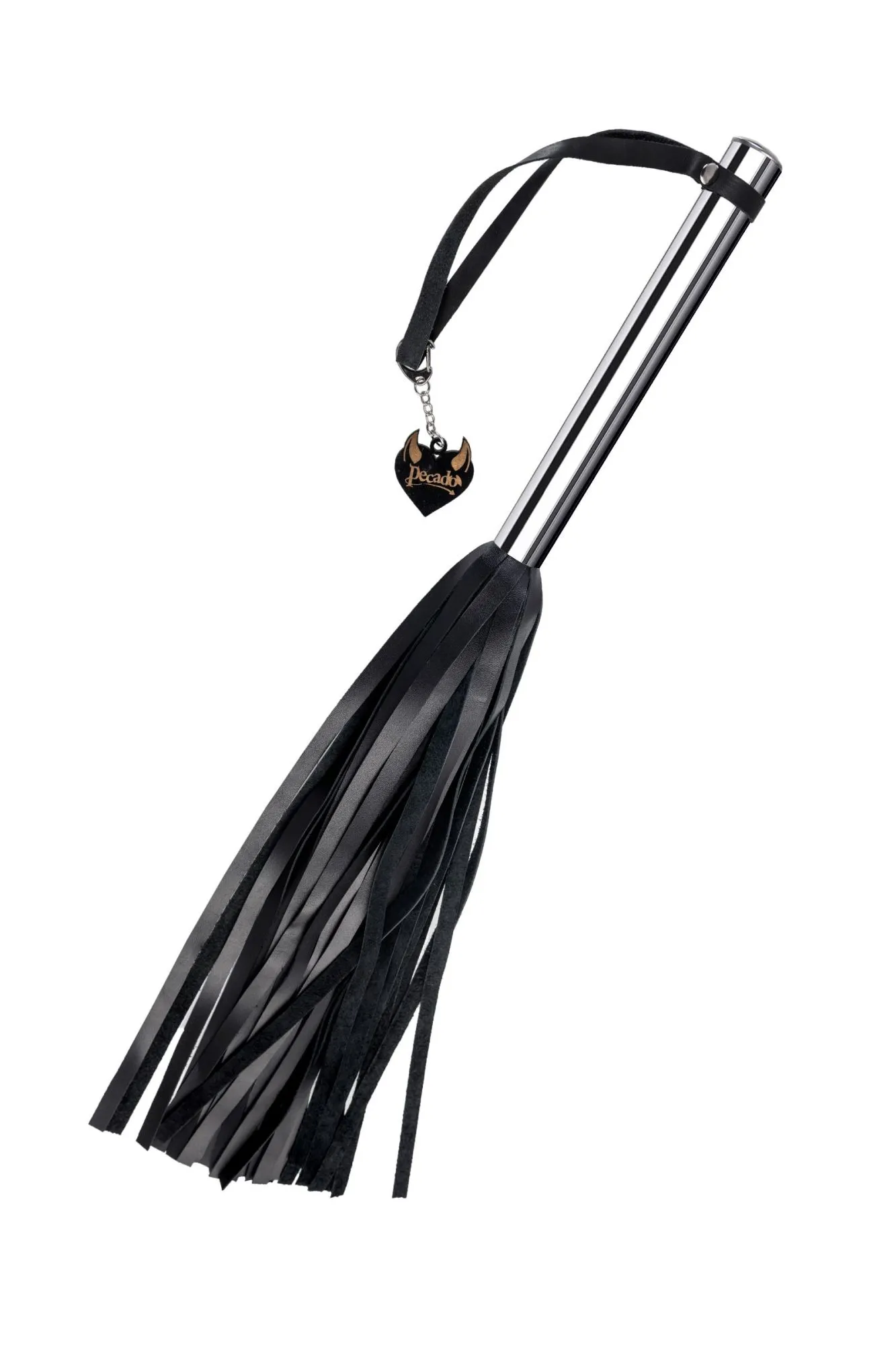 плеть большая pecado bdsm, металлическая рукоять, чёрные хлысты, натуральная кожа в Севастополе
