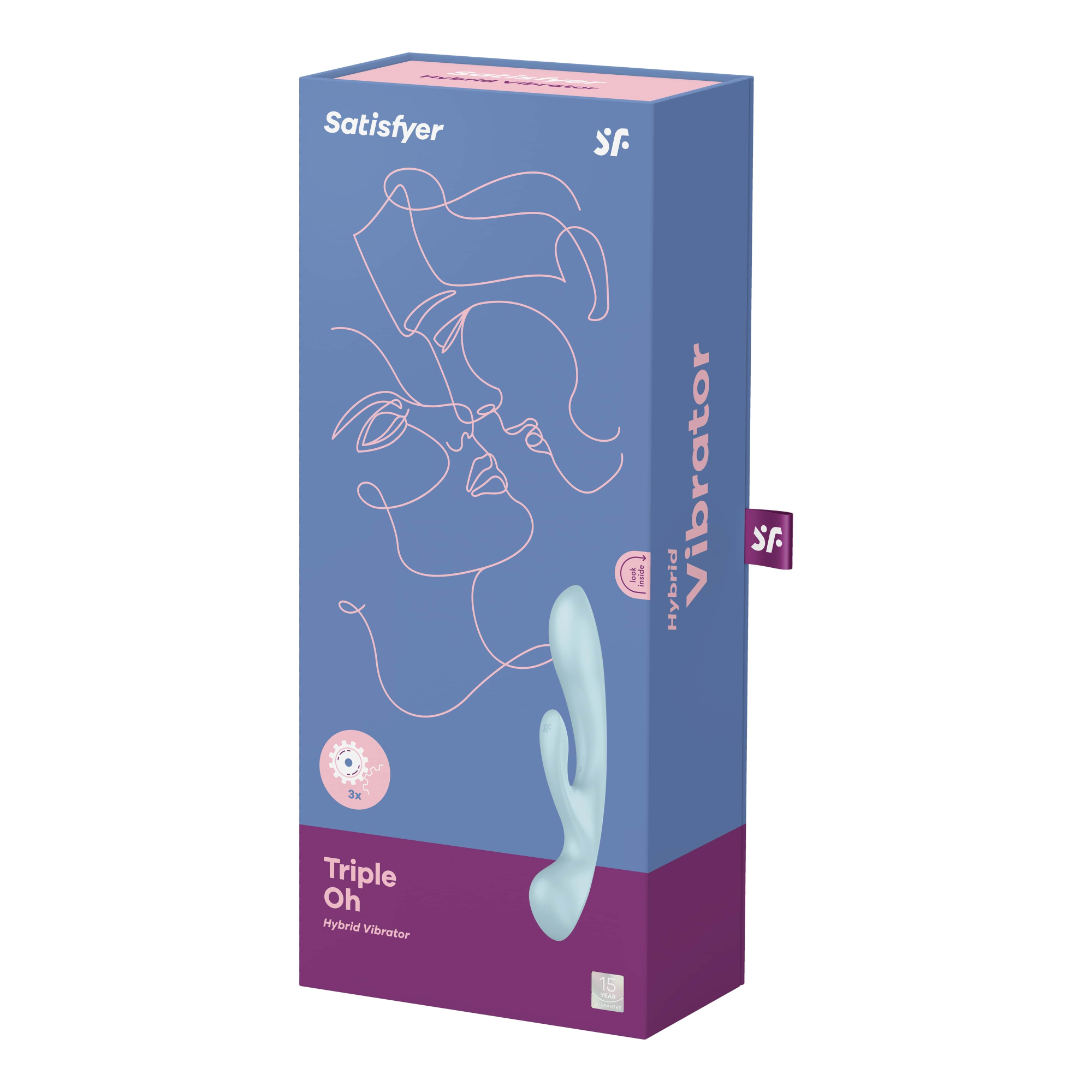 гибкий вибратор-кролик 2 в 1 triple oh (light blue) в Севастополе