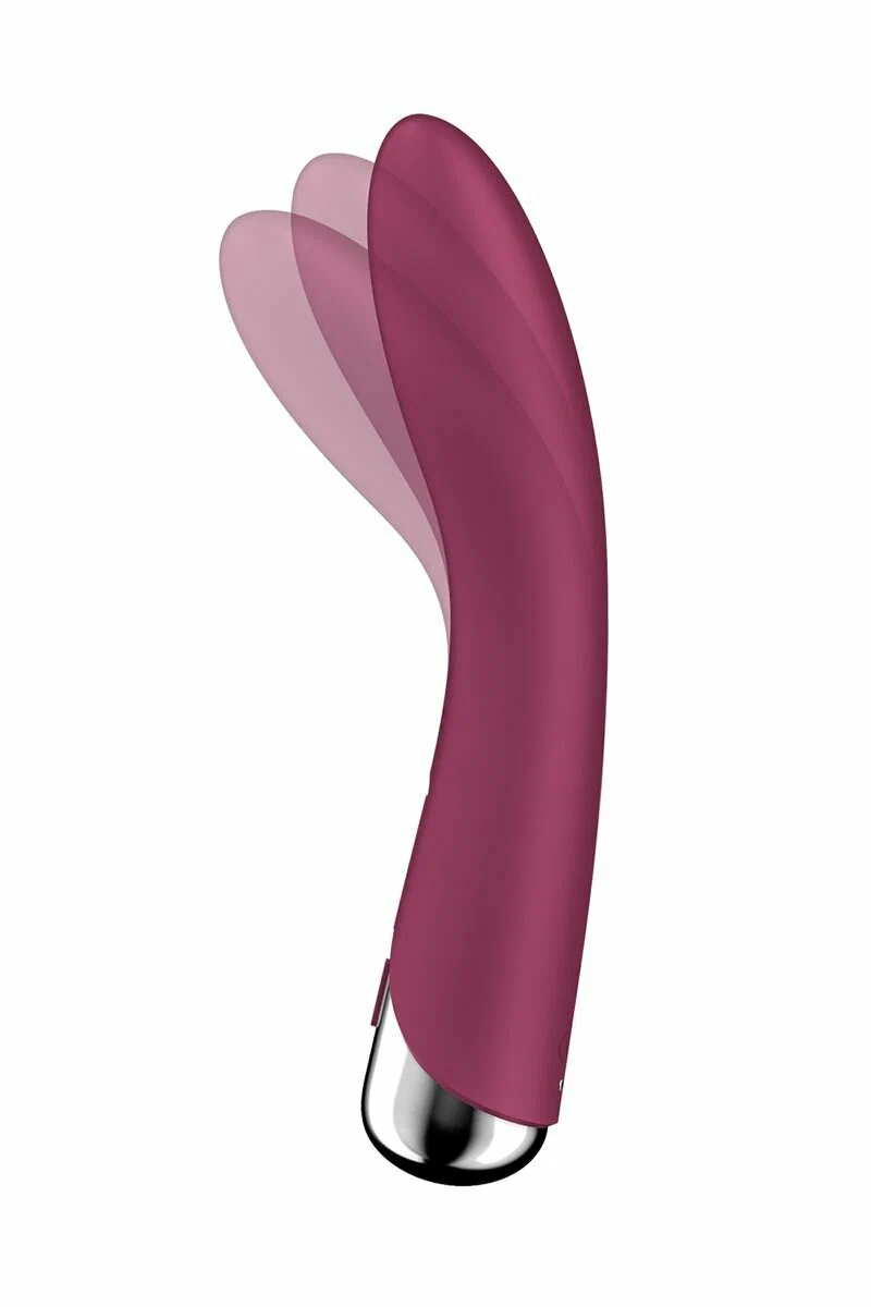 вибратор для точки g  с ротацией satisfyer spinning vibe 1, силикон, бордовый, 17,8 см в Севастополе