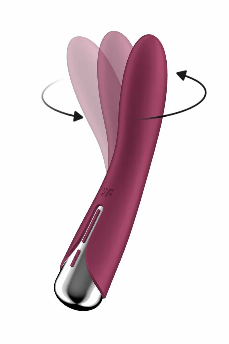 вибратор для точки g  с ротацией satisfyer spinning vibe 1, силикон, бордовый, 17,8 см в Севастополе
