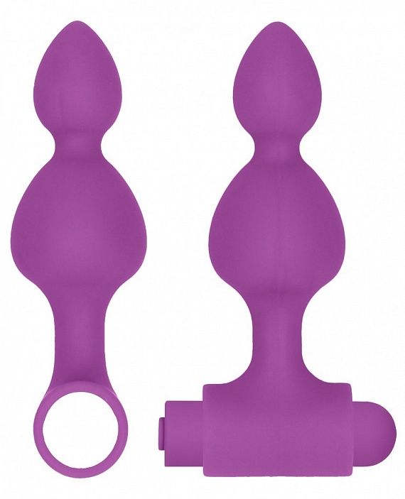 набор анальных стимуляторов shots media usb-rechargeable anal set, фиолетовый в Севастополе