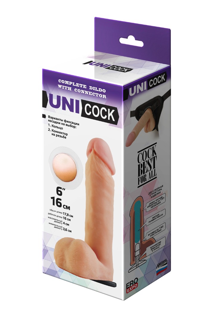 насадка для страпона unicock 6"d  081403ru в Севастополе