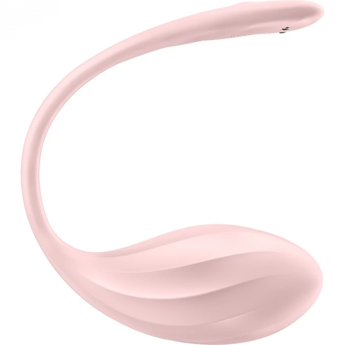 виброяйцо satisfyer ribbed petal connect app с пультом ду, розовое, 7,8 см в Севастополе