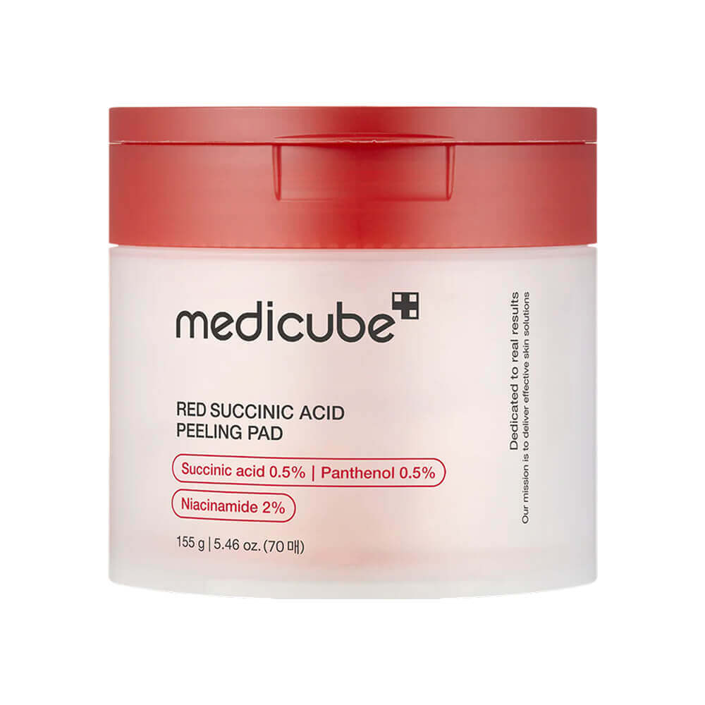 medicube red succinic acid peeling pad, отшелушивающие пэды с янтарной кислотой  70 шт. (155 г) в Севастополе