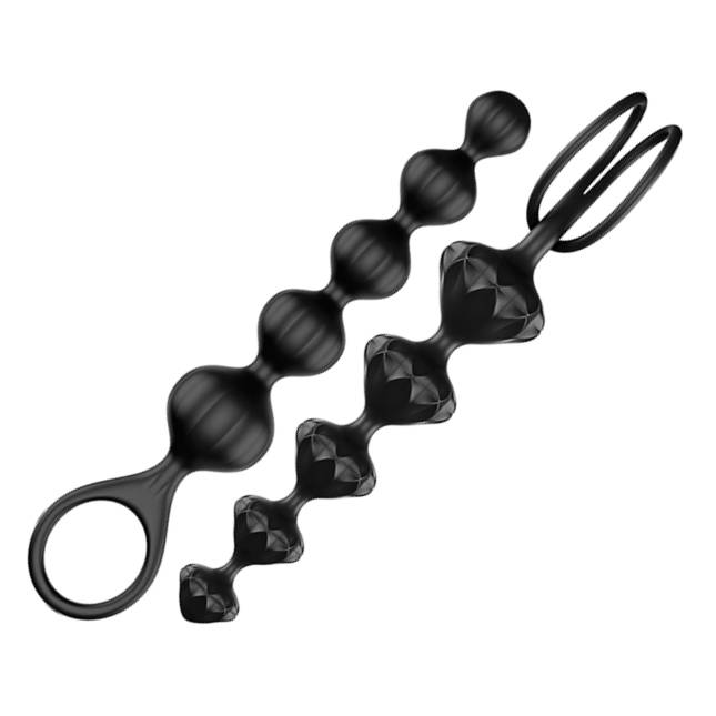 набор стимуляторов satisfyer love beads, чёрные в Севастополе