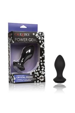 Анальная пробка с вибрацией и кристаллом Power Gem Vibrating Petite Crystal Probe