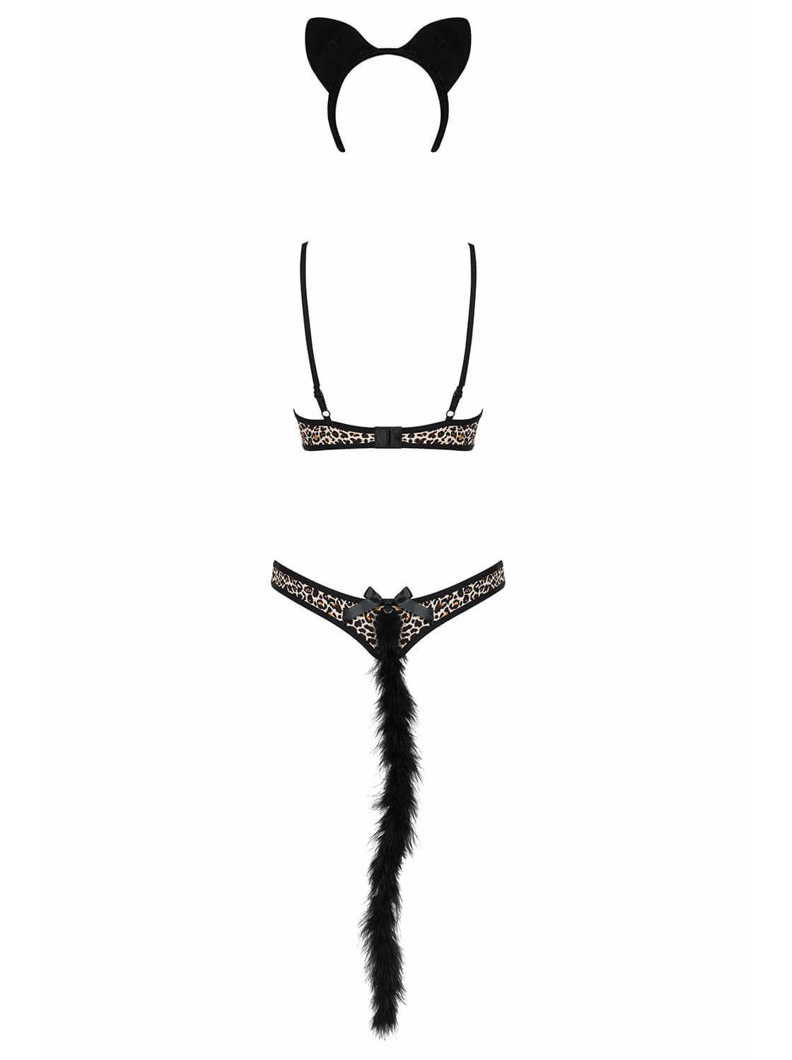 Эротическое комплект нижнего белья obsessive cheetia с хвостиком и ушками в Севастополе