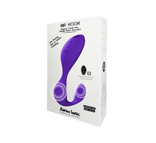 вибратор на ремнях adrien lastic mr hook с пультом, фиолетовый в Севастополе