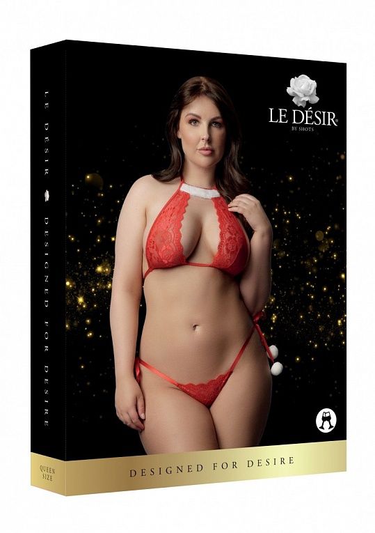 Эротическое комплект кружевного белья snow angel, красный в Севастополе
