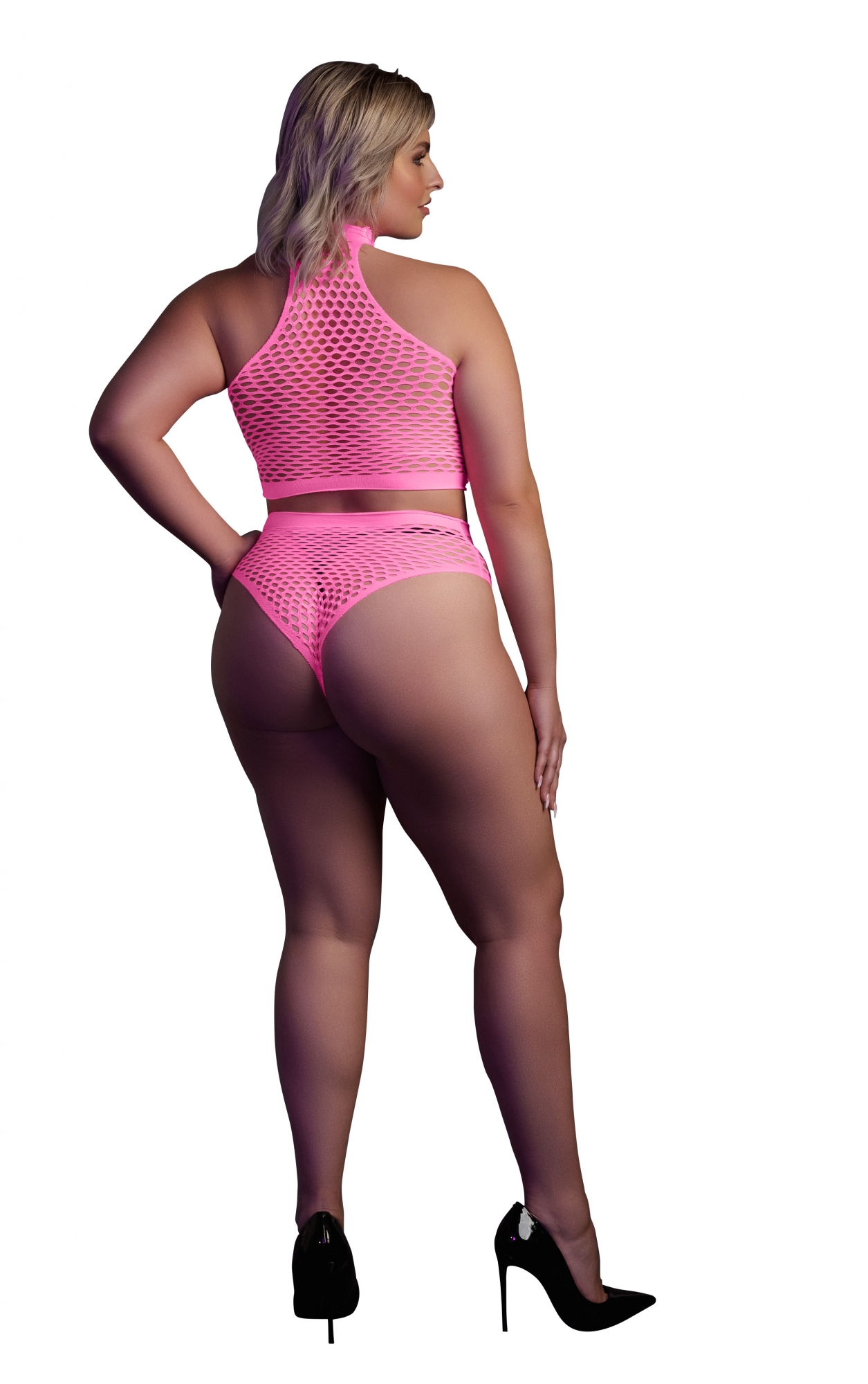 Эротическое топ и трусики turtle neck and high waist slip - pink - xl/xxxxl в Севастополе