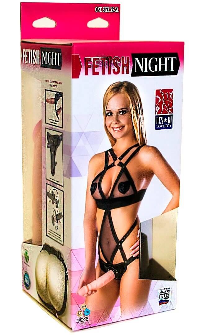 костюм бдсм lovetoy со страпоном, черный в Севастополе