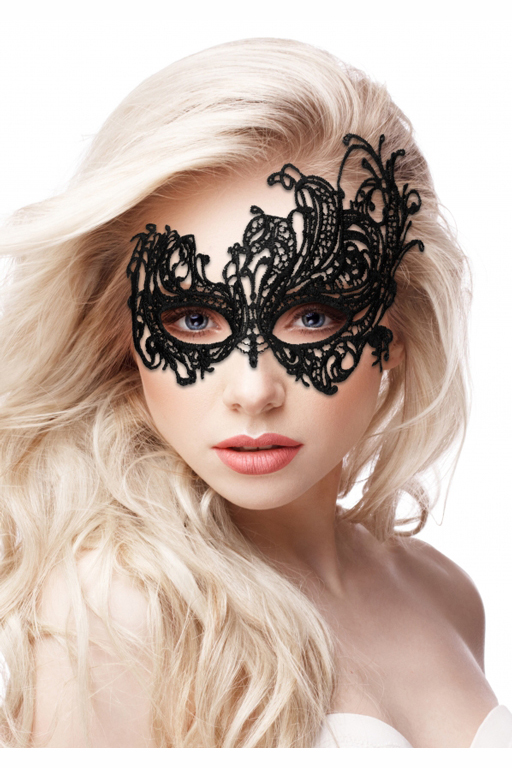 кружевная маска ручной работы на глаза royal black lace mask в Севастополе