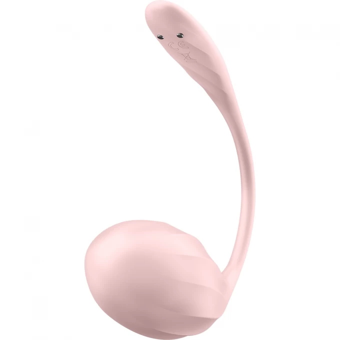виброяйцо satisfyer ribbed petal connect app с пультом ду, розовое, 7,8 см в Севастополе