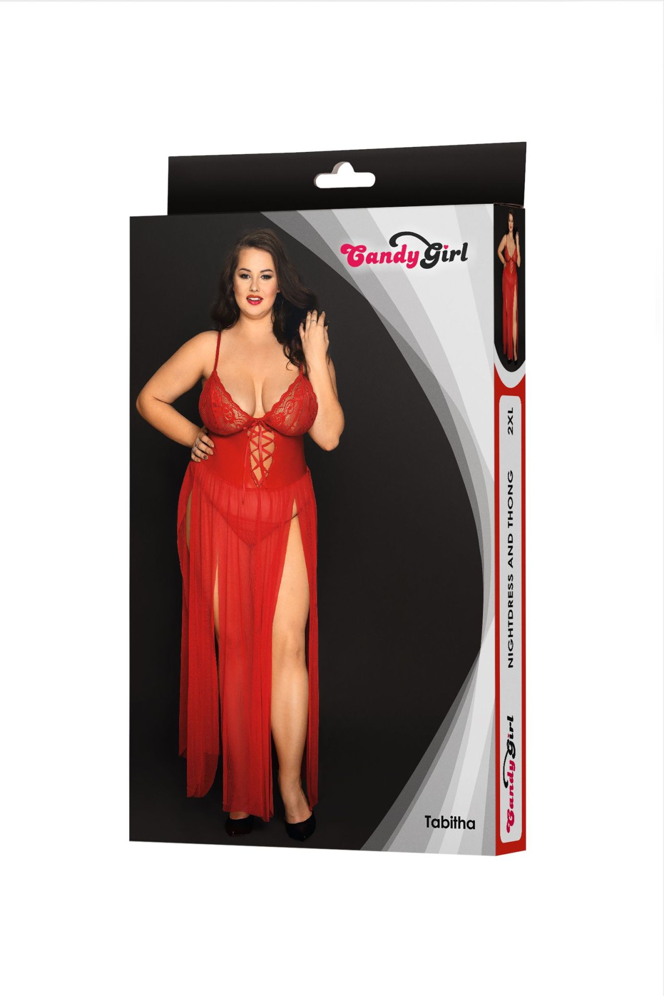 Эротическое комбинация и стринги candy girl tabitha, красные, 2xl в Севастополе