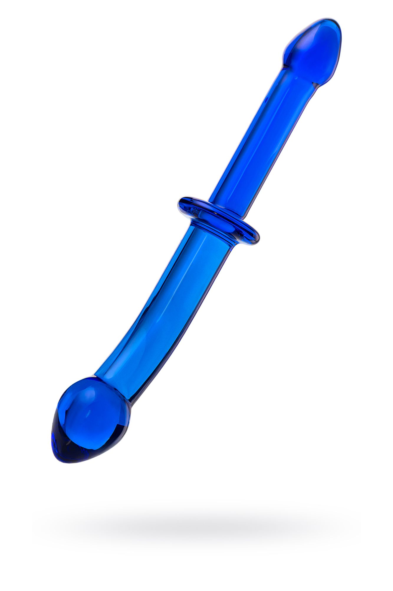 двусторонний фаллоимитатор sexus glass, стекло, синий, 25 см в Севастополе