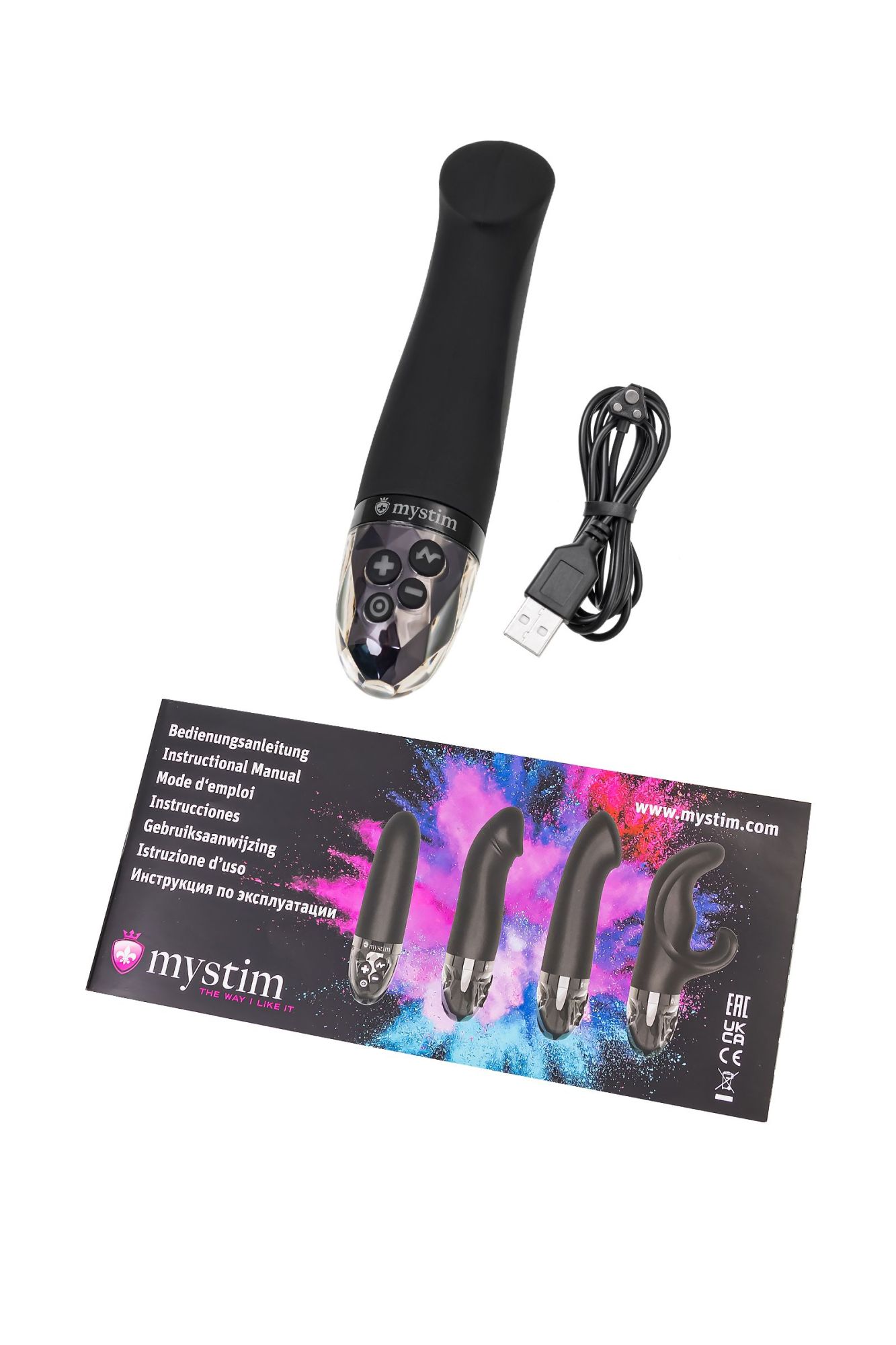 вибратор mystim right on ron с электростимуляцией,силикон, черный, 16,5 см в Севастополе