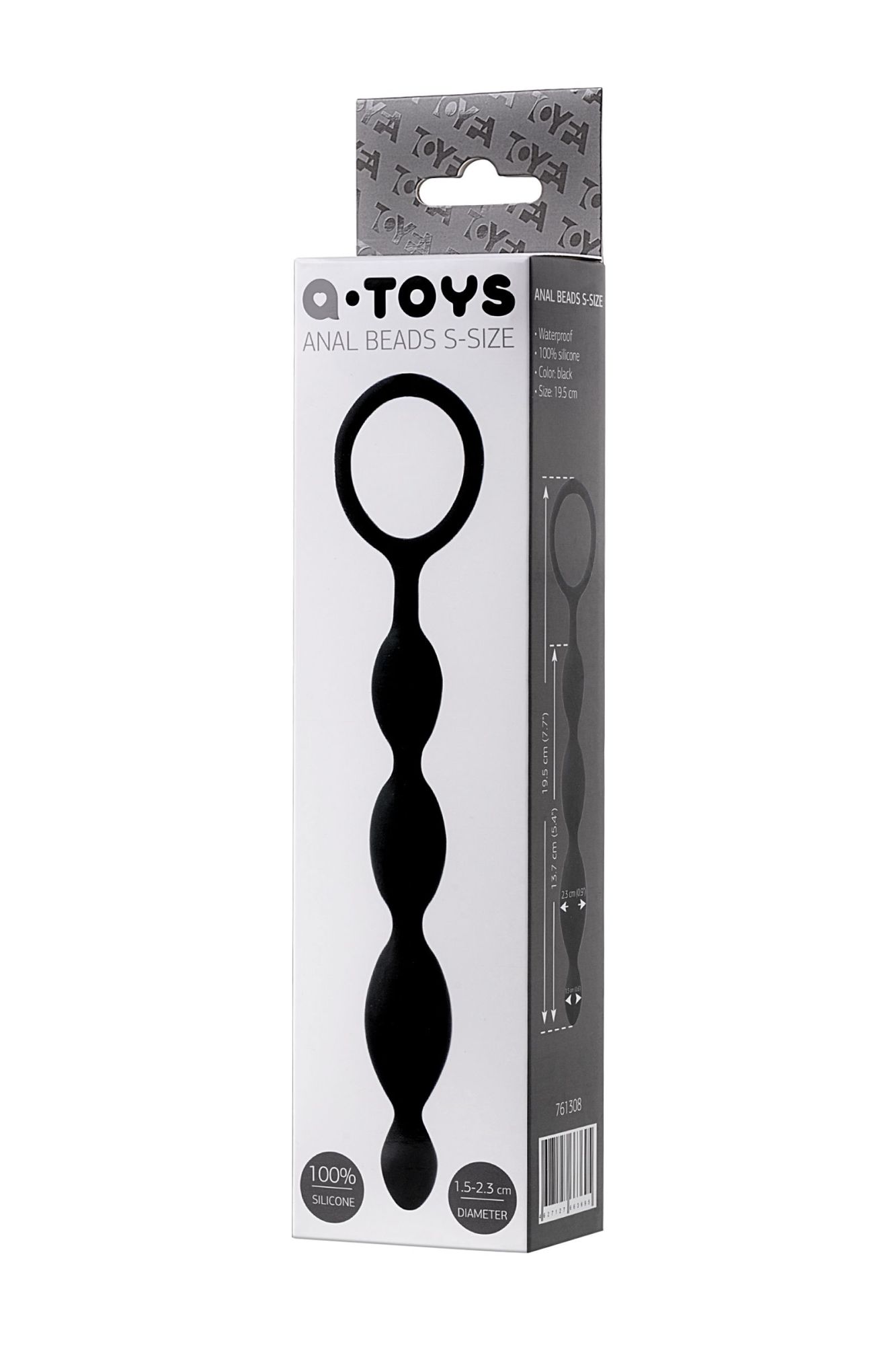 анальная цепочка a-toys by toyfa s, силикон, черный, 19,5см в Севастополе