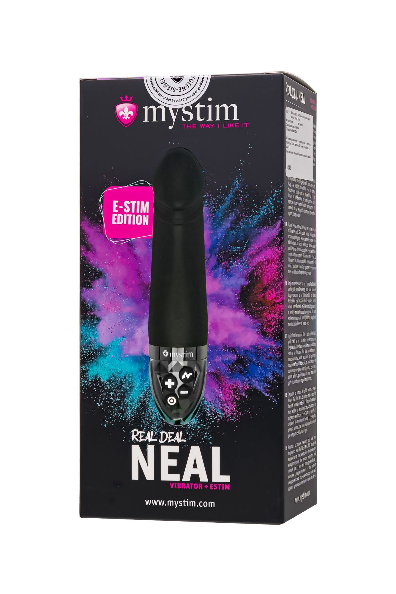 вибратор mystim real deal neal с электростимуляцией, силикон, черный, 16,5 см в Севастополе