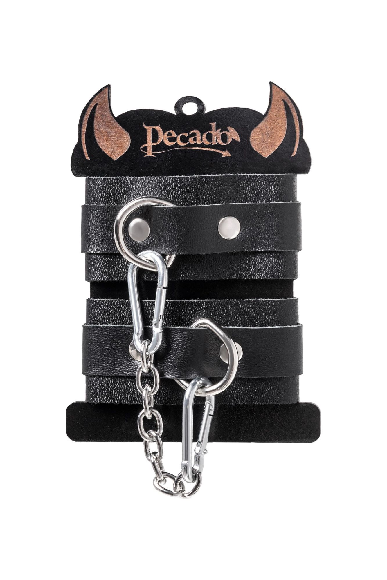 наручники-браслеты pecado bdsm, мини со скруглёнными углами, натуральная кожа, чёрные в Севастополе