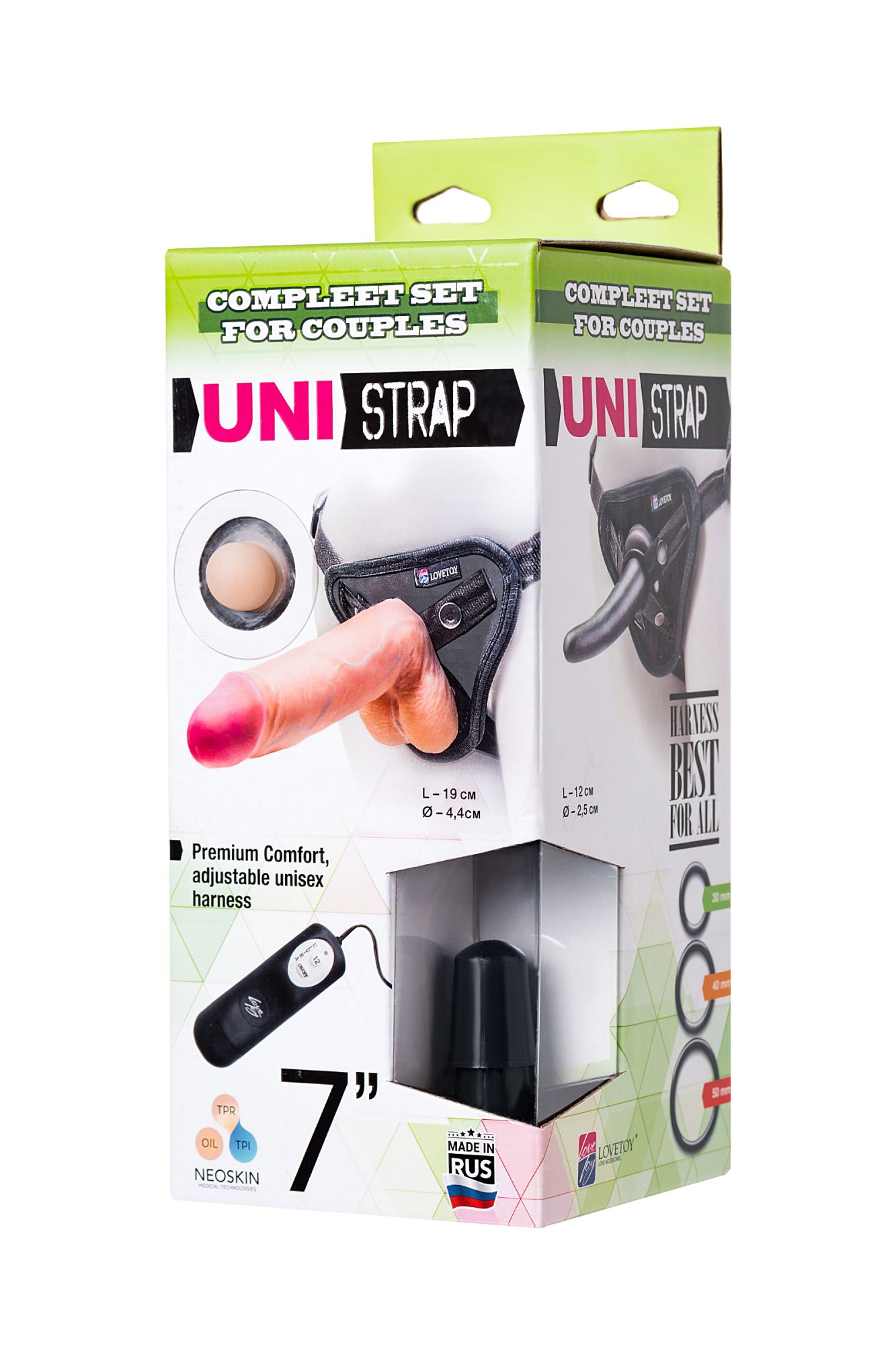 страпон на креплении lovetoy uni strap 7" harness best of all с вибрацией, телесный в Севастополе