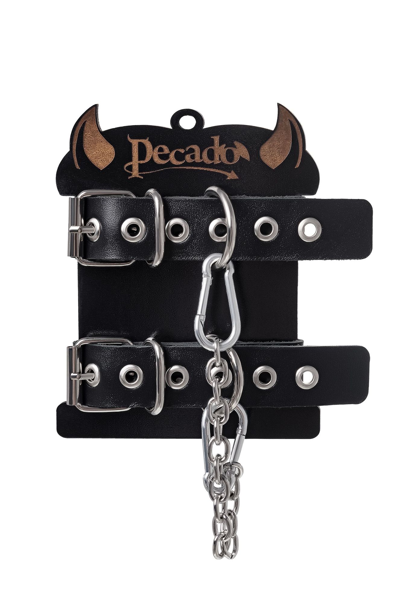 оковы pecado bdsm, из одного ремешка с люверсами, натуральная кожа, чёрные в Севастополе