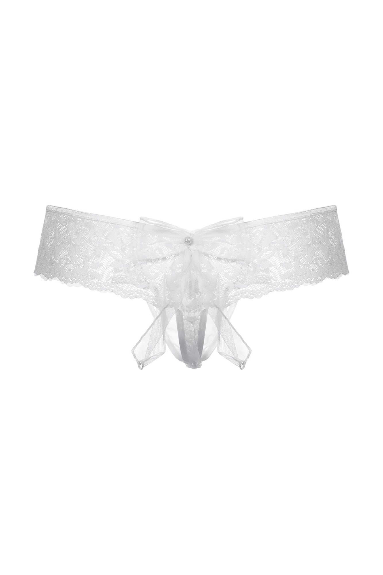 Эротическое шортики с бантиком открытые кружевные softline collection, белый, m/l в Севастополе