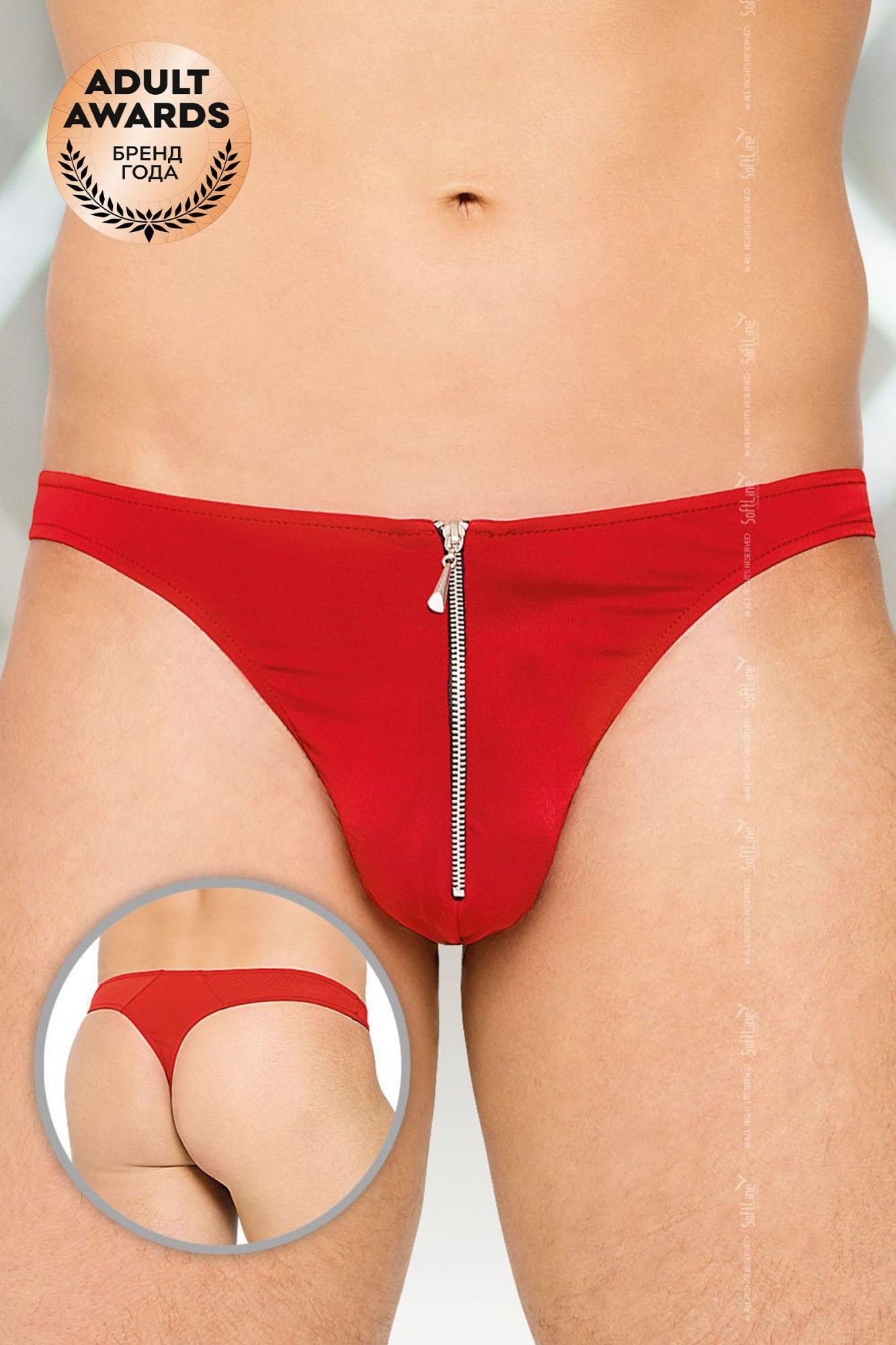Эротическое стринги мужские с замочком softline collection, красный, m/l в Севастополе