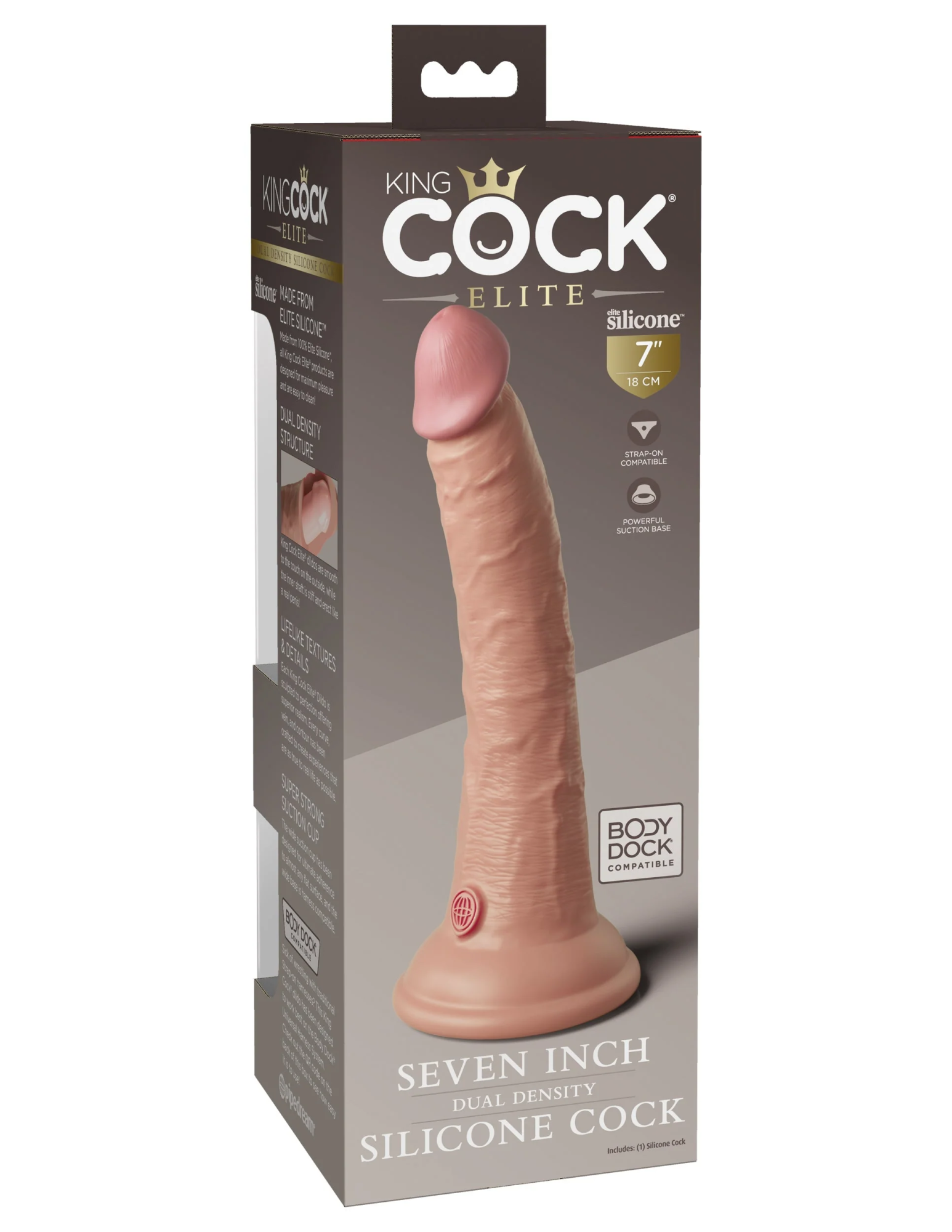 фаллоимитатор kc elite 7" dual density silicone dong - light pipedream 577121pd в Севастополе