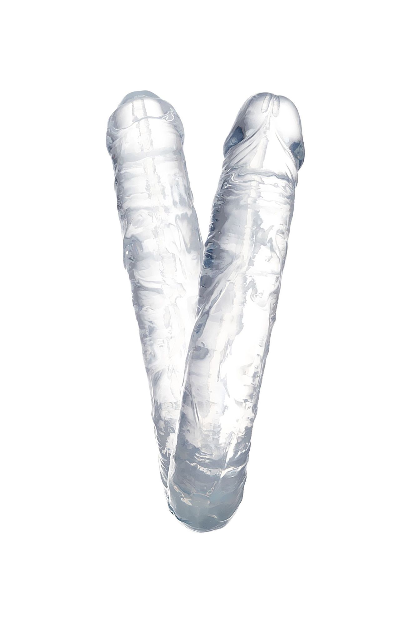 фаллоимитатор двусторонний toyfa double dildo, tpr, прозрачный, 40 см в Севастополе