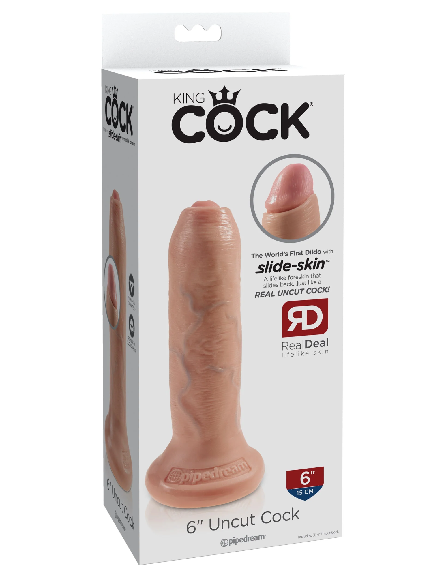 фаллоимитатор king cock 6" uncut - flesh pipedream 556021pd в Севастополе
