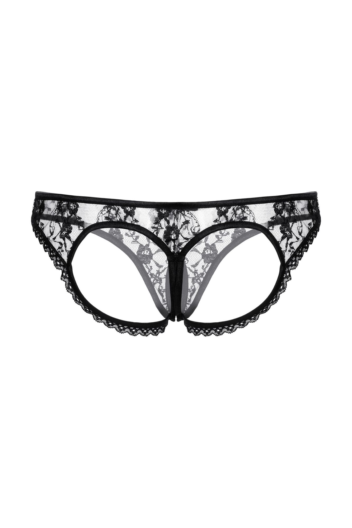 Эротическое трусики с открытыми ягодицами и вырезом softline collection, черный, m/l в Севастополе